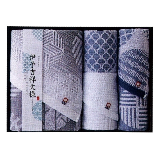 伊予吉祥文様　バス１・フェイス２・ウォッシュ１