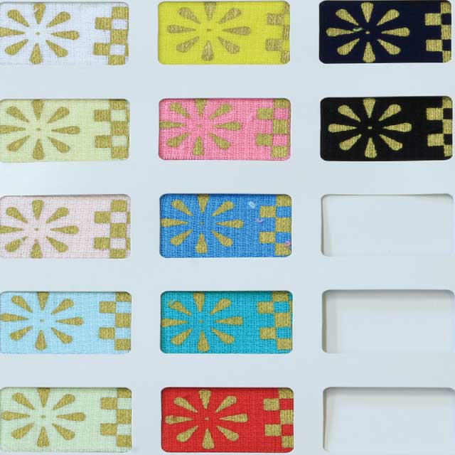 アルミラメ顔料プリント金・銀・銅・桃・青・緑