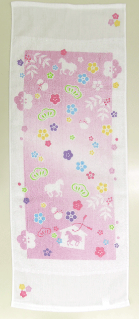 干支タオル平地付き馬